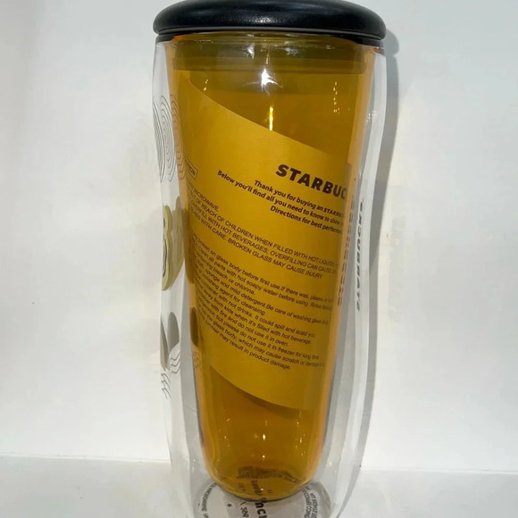 NEW Starbucks Hong Kong Year of the Tiger Double Walled Glass Tumbler + Lid - Picture 2 of 6